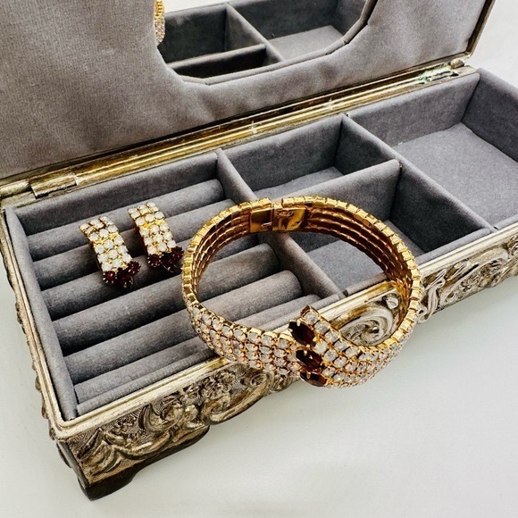 🔥 Vintage Gorgeous Deco Demi Parure Rhinestone Bracelet Set - Picture 14 of 14